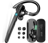 Thunelec Bluetooth Headset, 90H Wireless Headset with Mute and Dual Pairing Function for Business/Office/Driving/Sport/Android/iOS, Gray