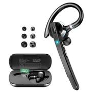 Thunelec Bluetooth Headset, Handsfree Bluetooth 5.3 Earpiece with Dual Mic for Noise Reduction, 90H Wireless Headset with Mute and Dual Pairing Function for Driving/Business/Office/Sport/Android/iOS