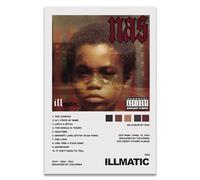 Thunwid Rapper Posters Nas Poster Illmatic Album Cover Posters Canvas Wall Art Decor Picture Print for Living Room Bedroom Decoration Painting 12x18inch Unframed