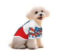 Thuringia Flag Cotton Dog T Shirt For Small Dogs - Cute Cat Dog Clothes With Unique Print - Puppy Shirt For Pomeranian Bichon Frise Yorkie