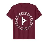 Thurisaz Rune Viking Rune Norse Pagan Wicca Witchcraft T-Shirt, Men, Burgundy, Large
