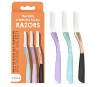 THURLADY Dermaplane Razor for Women Face, Reusable Dermaplaning Tool, Exfoliating Face Razors for Women, Peach Fuzz Remover, Gently Remove Fine Facial Hair for Smoother Skin, 3 Pack