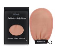 THURLADY Exfoliating Glove, Korean Exfoliating Mitt, Body Exfoliator Glove, Body Scrubber Exfoliator, Bath Shower Scrub Gloves, Self Tan Remover, Smooth Skin, Keratosis Pilaris Removal (Peach)