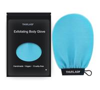 THURLADY Exfoliating Glove, Korean Exfoliating Mitt, Body Exfoliator Glove, Body Scrubber Exfoliator, Bath Shower Scrub Gloves, Self Tan Remover, Smooth Skin, Keratosis Pilaris Removal (Blue)