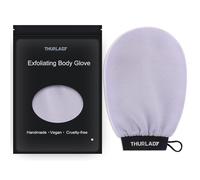 THURLADY Exfoliating Glove, Korean Exfoliating Mitt, Body Exfoliator Glove, Body Scrubber Exfoliator, Bath Shower Scrub Gloves, Self Tan Remover, Smooth Skin, Keratosis Pilaris Removal (Lilac)