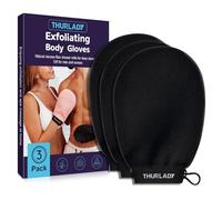 THURLADY Korean Exfoliating Mitt - Exfoliating Gloves 3 Pack - Exfoliating Body Scrubber, Viscose Fiber Body Scrub Gloves, Dead Skin Remover for Smoother Skin, Self-Tan Prep & Removal