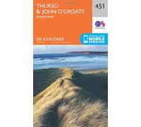 Explorer 451 Thurso & John o'Groats Map With Digital Version, Orange One Size