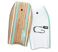 THURSO SURF Quill 42'' Bodyboard Lightweight Durable EPS Core IXPE Deck HDPE Slick Bottom FRP Stringer Crescent Tail Dual Channel Plastic Mesh with Double Swivel Coiled Wrist Leash (Turquoise)