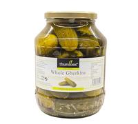 Thurstons Whole Gherkins in Vinegar 1550G | Sweet and Sour | Pickled Baby Cucumber | UK Origin | Ready to Serve | Suitable for Vegetarians and Vegans (1 Pack)