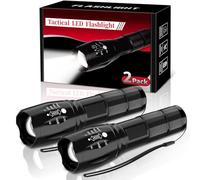 ThuZW LED Flashlight 2 Pack, Small Flashlights High Lumens with 5 Modes, Waterproof Zoomable Tactical Flash Light for Camping Biking Hiking Outdoor Home Emergency, Camping Essentials Gear