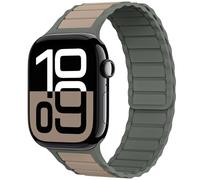 THWALK Magnetic Link Solo Loop Sport Silicone Bands Compatible with Apple Watch Ultra 3/2/1 49mm, Series 11/10 46/42mm, 9/8/7 45/41mm, SE 6/5/4 44/40mm, 3/2/1 42/38mm for Women Men (Teal Beige, 40/41