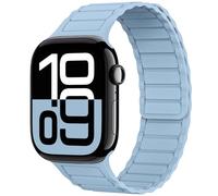 THWALK Magnetic Link Solo Loop Sport Silicone Bands Compatible with Apple Watch Ultra 3/2/1 49mm, Series 11/10 46/42mm, 9/8/7 45/41mm, SE 6/5/4 44/40mm, 3/2/1 42/38mm for Women Men (Blue Fog, 40/41