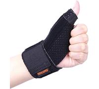 Thx4COPPER Adjustable Thumb-Wrist Splint Support Brace-Breathable design for arthritis, tendonitis, carpal tunnel, trigger thumb, and sprains. Left/right hand compatible stabilization-L/XL
