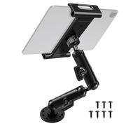 THXCHER Industrial Aluminum Tablet Mount with Dual Link Arm, Heavy Duty 360° Adjustable Holder for 6-13" Devices, Multi-Hole Base for Truck Boat Wall Desk Installation