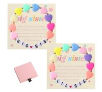 THXFUNAREA 2 x Big Sister Gift for Sister, Big Sister Gift, Big Sister Bracelet, Little Sister Gifts for Sisters for Little Girls, with Gift Box