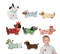 THXFUNAREA Children's Iron-On Patches, Pack of 8 Patches for Iron-on, Dog Patches, Embroidered, Iron-On Stickers Clothing, DIY Iron-On Patches for Trousers, Jeans, T-Shirt and Textiles