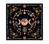 THXFUNAREA Moon Phase Tarot Mat, Altar Tablecloth for Fortunately, Pendulum Practice, Esotericism and Divination Accessory, Size 50 x 50 cm