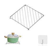 THXFUNAREA Stainless Steel Pot and Pot Protector with Hook, 18.5 x 18.5 x 1.5 cm, Scratch Resistant Pot Separators to Protect Surfaces, Ideal for Kitchen Organization and Space Saving