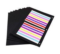 ThxMadam Scrapbooking Black Paper 23 x 19CM,20 Sheets Extra Refill Pages Photo Book Blank Paper for Scrapbook Photo Album Guest Book Memory Notebook 24.5x21.5CM(9.64" x 8.46") for Brown/Black Album M