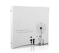 ThxMadam White Scrapbook Photo Album Wedding Guest Book DIY Memory Book with 50 Black Pages Present for Birthday Christmas Anniversary Valentine's Mother's Day for Wife Mum Daughter Girlfriend