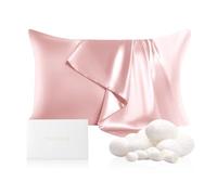 THXSILK 100% Mulberry Silk Pillowcase for Hair and Skin, 22 Momme, Hidden Zipper, Organic Silk Pillowcase Standard Size 20x26 inches, 1PC, Light Pink