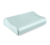 THXSILK 19 Momme 100% Mulberry Silk Pillowcase for Contour Memory Foam Pillow, Contour Pillow Case Cover, Cervical Pillow Case, Pack of 1(Light Blue, 21"x14.5"x4.9"/4.2")