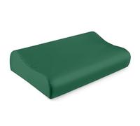 THXSILK 19 Momme Mulberry Silk Contour Cushion Cover, Washable Hypoallergenic Cervical Latex Cushion, Silk, Emerald Green, 50 x 30 x 10/7 cm