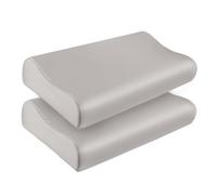THXSILK 2 Pack 19 Momme 100% Mulberry Silk Pillowcase for Contour Memory Foam Pillow, Contour Pillow Case Cover, Cervical Pillow Case, Pack of 1(Grey, 20"x12"x3.9"/2.7")