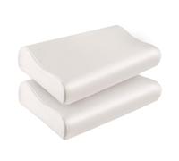 THXSILK 2 Pack 19 Momme 100% Mulberry Silk Pillowcase for Contour Memory Foam Pillow, Contour Pillow Case Cover, Cervical Pillow Case, Pack of 1(White, 21"x14.5"x4.9"/4.2")