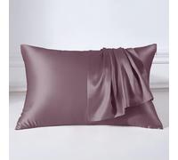 THXSILK Mulberry Silk Pillowcase - Hypoallergenic, Zippered, Light Purple, 50 x 75 cm