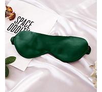 THXSILK Silk Sleeping Mask, 22 Momme Mulberry Silk Eye Mask with Elastic Band, Soft and Comfortable for Travel & Sleep, Unisex, Emerald Green