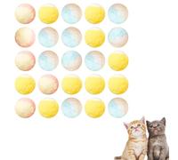 Thxutm 50-Count Cat Toy Balls 1.2 Inch - Bulk Soft Pom Poms for Indoor Kittens, Durable Plush DIY Craft Balls, Assorted Colors Interactive Play & Training Toys.