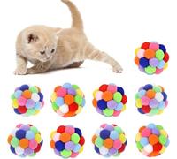 Thxutm Cat Toys 9PCS - 2.36" Soft Plush Balls for Kittens & Indoor Cats | Machine-Washable Fuzzy Chew Toys, Noiseless Squeeze Play with Vibrant Colors, Durable Kitten Toy Balls (Multicolor)