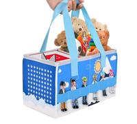 ThxYour Protective Carry Case for Toniebox Starter Set, Upgraded Folding Case for Toniebox Accessories, Large Size Storages Travel Bag for Kids, Can Hold 30-40 Tonies Figures Characters (Blue+White)