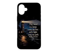 Thy Word is a Lamp unto My Feet - Psalm 119:10 Faith Verse Case for iPhone 16 Plus