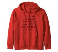 Thy Word Is A Lamp Unto My Feet Psalms 119:105 Faith Verse Zip Hoodie