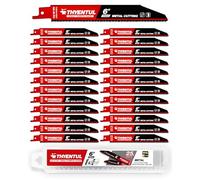 THYENTUL 25-Pack,6-inch,14/18 TPI,Reciprocating Saw Blade Set,M42 Teeth with Cobalt Bi-Metal Blades, for Automatic Dismantling Reciprocating Saw Blades for 1/16-1/8 Medium Metals