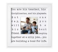 THYGIFTREE Dad Picture Frame Gift from Wife - Father Son Best Friend Keepsake - Funny & Sentimental Birthday Present for Husband - Building A Bond for Life Photo Display - 9.5 Inch Square