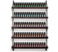 THYGIFTREE Essential Oil Storage Rack, Wall Mounted Wooden Essential Oil Display Shelf 5 Tiers Holds 75 Bottles, Essential Oil Holder Organizer 5/10/15/20/30ml