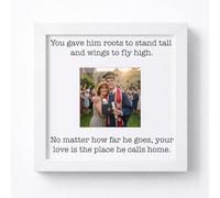 THYGIFTREE Graduation Gifts for Mom from Son - Boy Mom Picture Frame for Empty Nest, College Moving Away Gift - Sentimental Roots and Wings Decor for Mother Birthday from Husband