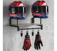 THYGIFTREE Helmet Holder, Helmet Rack Wall Mount Motorcycle Helmet Stand, Versatile Motorbike Accessories Storage for Motorbike, Football, Baseballs (Grau)