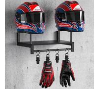 THYGIFTREE Helmet Holder, Helmet Rack Wall Mount Motorcycle Helmet Stand, Versatile Motorbike Accessories Storage for Motorbike, Football, Baseballs (Black)