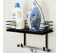 THYGIFTREE Ironing Board Hanger Wall Mount, Ironing Board Holder with Shelf,Laundry Room Iron and Ironing Board Holder, Laundry Room Organization and Storage (Dark Grey)