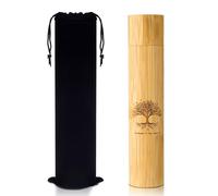 Thyle 1 Set Bamboo Scattering Cremation Ash Scattering Urns for Human Adult Small Urns Tube Keepsake Urn and Black Velvet Bag for Humans Male Women Pet Dog Cat Ashes