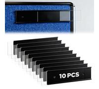 Thyle 10 Pcs Wall Nameplate Holder with Clear Insert Aluminum Door Name Plate Holder Wall Mount Door Sign for Display Offices Businesses Department Meeting Room Cubicle (Black,2 x 8 Inch)