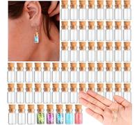 Thyle 100 Pieces 1ml Tiny Clear Glass Jars Bottles with Cork Stoppers Mini Clear Bottles for Necklace Bracelet Pendants Arts Crafts Projects Decoration Party Favors 18 mm x 10 mm