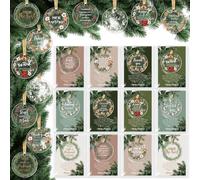 Thyle 12 Set Christmas Employee Appreciation Gifts Acrylic Ornaments with Flocked Lanyard and Thank You Cards Xmas Tree Decoration Team Inspirational Gifts for Women Coworker Volunteer