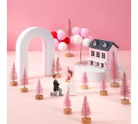 Thyle 16 Pcs Valentine's Day Miniature Figurines Valentine Day Mini Couple Village Figurines Valentine's Day Accessories Ornaments Set Valentine's Day Party Supplies for Home Table Decorations