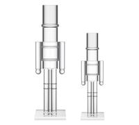 Thyle 2 Pack Christmas Acrylic Nutcracker Traditional Christmas Decorations Transparent Nutcracker Figure Statue Ornament for Xmas Festive Holiday Tabletop Home Party Decor(12 Inch, 8 Inch)