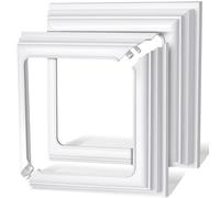 Thyle 2 Pcs True 5x5 Inches Vinyl Post Skirt Post Base Cover Column Wraps for Porch Deck Base Vinyl Sleeve White Trim for Hand and Stair Rails